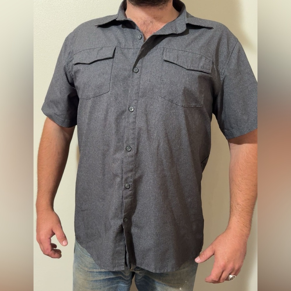 American Outback Charcoal Button Down Breathable Shirt